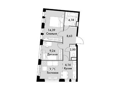 3-комнатные 54.35 кв.м, Апарт-комплекс «Движение. Говорово», 10 277 585 руб.