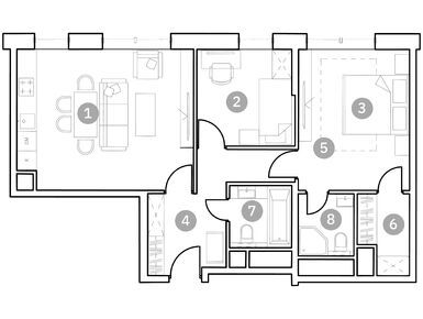 Планировки 3-к. апартаменты в Апарт-комплекс «ФизтехСити»