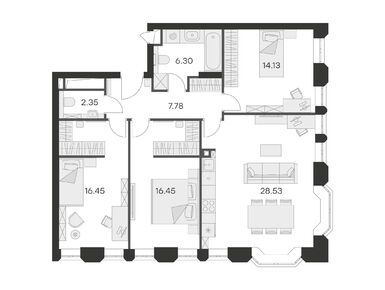 Планировки 3-к. апартаменты в Клубный дом GloraX Premium Белорусская (Глоракс Премиум Белорусская)