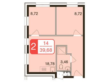 Планировки 2-к. апартаменты в Апарт-комплекс «М1 Сколково»