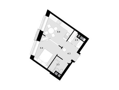 Планировки 1-к. апартаменты в ЖК Wellton Towers (Велтон Тауэрс)