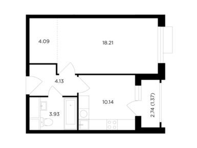 1-комнатная 41.87 кв.м, ЖК TopHILLS (ТопХиллс), 20 064 248 руб.