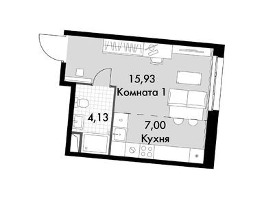 1-комнатные 27.06 кв.м, Апарт-комплекс «Движение. Говорово», 6 432 162 руб.