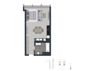 Планировки 1-к. апартаменты в МФК Neva Towers (Нева Тауэрс)