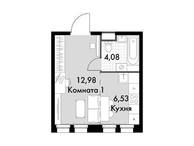 1-комнатные 23.59 кв.м, Апарт-комплекс «Движение. Говорово», 6 244 273 руб.