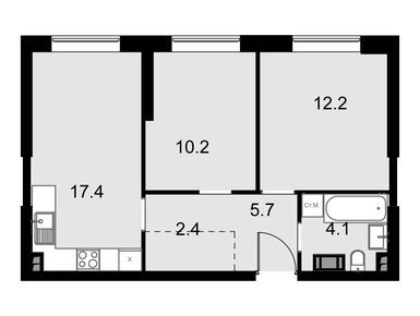 Планировки 2-к. апартаменты в Дом Malevich