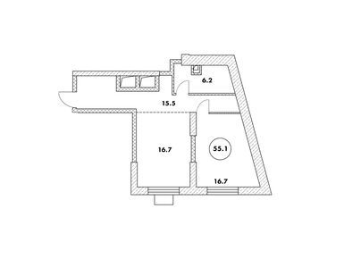 Планировки 2-к. апартаменты в МФК «Флотилия»