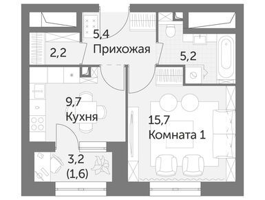 1-комнатная 39.80 кв.м, ЖК «Режиссер», 28 659 980 руб.