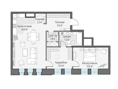 1-комнатная 88.20 кв.м, Клубный дом «Чистые Пруды», 175 720 000 руб.