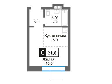 Студия 21.80 кв.м, Никольский квартал «Отрада», 4 342 560 руб.