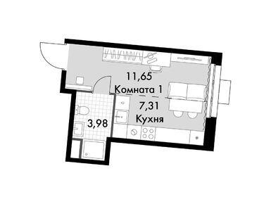 1-комнатные 22.94 кв.м, Апарт-комплекс «Движение. Говорово», 6 003 398 руб.