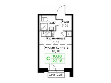 Студия 22.16 кв.м, ЖК «КИТ 2», 6 759 864 руб.