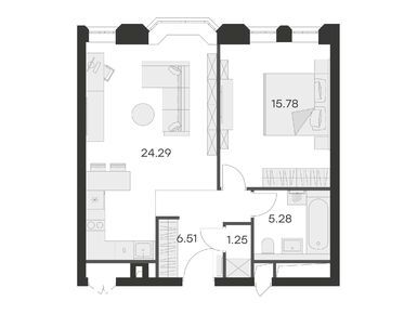 Планировки 1-к. апартаменты в Клубный дом GloraX Premium Белорусская (Глоракс Премиум Белорусская)