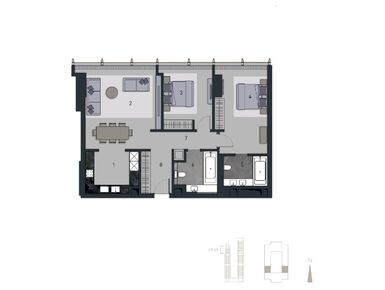 Планировки 3-к. апартаменты в МФК Neva Towers (Нева Тауэрс)