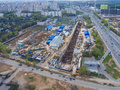 ЖК «Татьянин Парк». Строительство станции метро. Аэрофотосъемка. Фото от 30.04.2016 г.