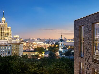 Вид из окон на набережную реки Яузы и историческую часть Москвы. ЖК «Тессинский, 1»|Новострой-М