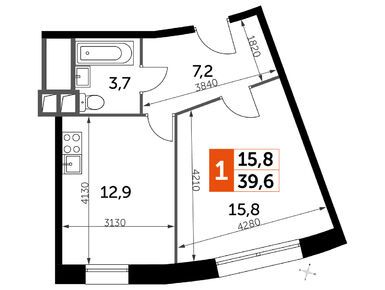 1-комнатные 39.80 кв.м, Апарт-комплекс «Движение. Тушино», 13 521 254 руб.