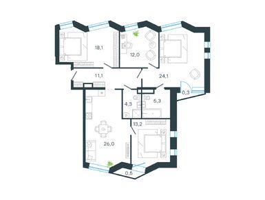 Планировки 4-к. апартаменты в Level Стрешнево