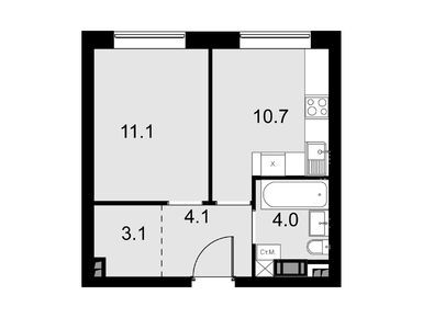 1-комнатные 33.00 кв.м, Дом Malevich, 9 504 000 руб.