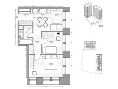 Планировки 3-к. апартаменты в Апарт-комплекс Baires (Байрес)
