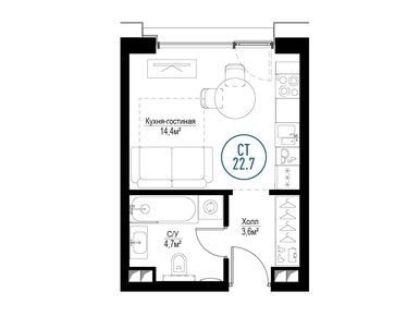 Планировки 1-к. апартаменты в ЖК «Метрополия»