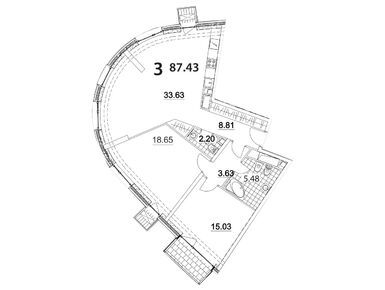 Планировки 3-к. апартаменты в Комплекс апартаментов Nakhimov (Нахимов)