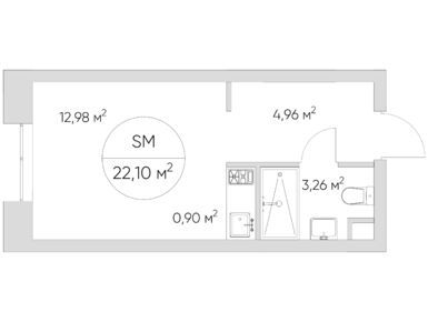 Студия 22.10 кв.м, Комплекс апартаментов N’ICE LOFT (Найс Лофт), 7 360 483 руб.