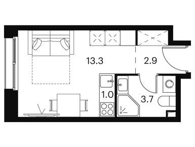 Планировки студии-апартаменты в Апарт-комплекс «Аквилон Signal» (Аквилон Сигнал)
