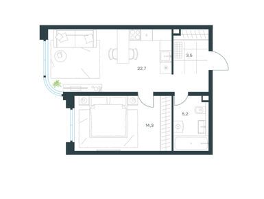 Планировки 2-к. апартаменты в Апарт-комплекс «Level Стрешнево» (Левел Стрешнево)