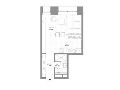 Планировки 1-к. апартаменты в Апарт-комплекс «Baires» (Байрес)