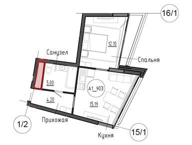 Планировки 1-к. апартаменты в Клубный дом «Рублево»