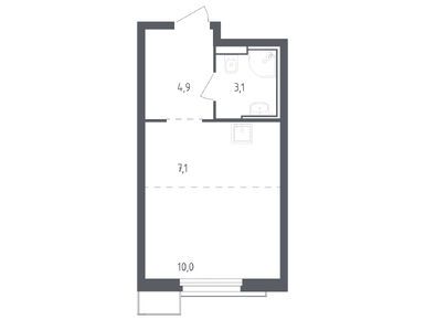 Планировки 3-к. апартаменты в Квартал «Спутник»