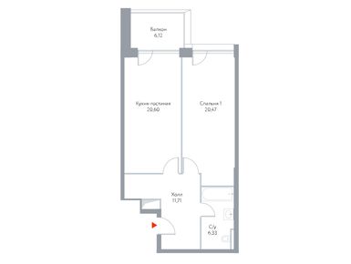 Планировки 1-к. апартаменты в Апарт-комплекс HILL8 (Хилл8)