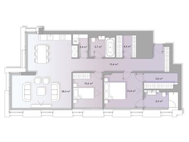 Планировки 2-к. апартаменты в Клубный дом LUMIN (Люмин)