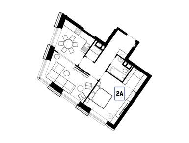 Планировки 2-к. апартаменты в ЖК Wellton Towers (Велтон Тауэрс)