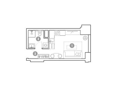 Планировки студии-апартаменты в ЖК «Мираполис»