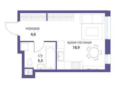 1-комнатная 28.80 кв.м, Жилой квартал «Символ», 16 148 160 руб.