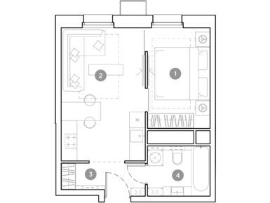Планировки 1-к. апартаменты в ЖК «Гоголь Парк»
