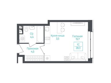Планировки студии-апартаменты в Апарт-комплекс Monodom Lake (Монодом Лейк)