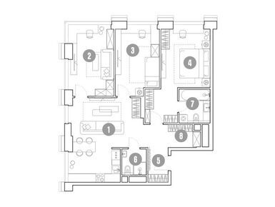 Планировки 4-к. апартаменты в ЖК «Мираполис»
