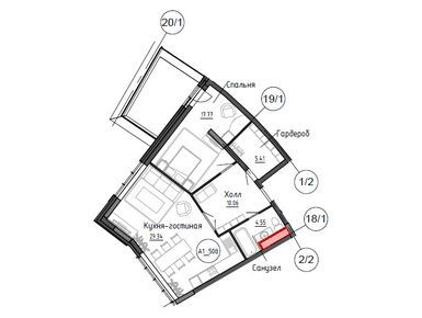 Планировки 2-к. апартаменты в Клубный дом «Рублево»