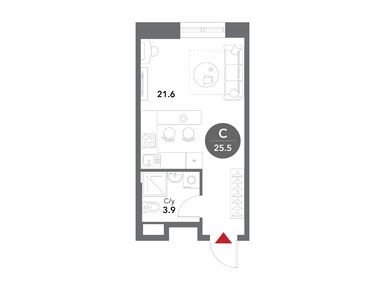 Планировки студии-апартаменты в Жилой комплекс Voxhall (Воксхолл)
