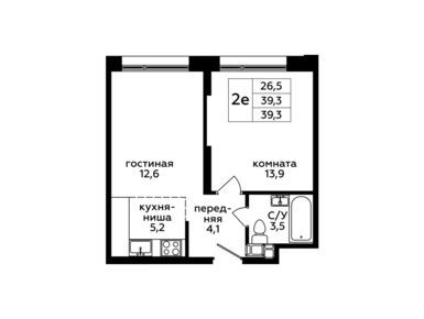 Планировки 2-к. апартаменты в Сити-комплекс «Мята»