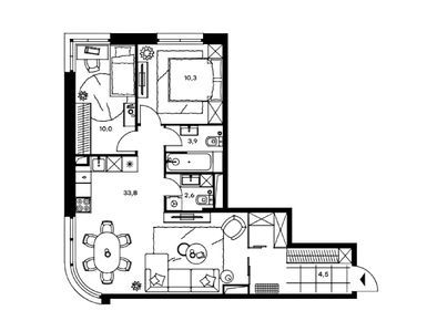 Планировки 3-к. апартаменты в Апарт-комплекс «Level Стрешнево» (Левел Стрешнево)