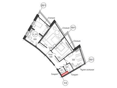 Планировки 3-к. апартаменты в Клубный дом «Рублево»