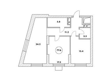 3-комнатные 77.60 кв.м, МФК «Флотилия», 16 889 200 руб.