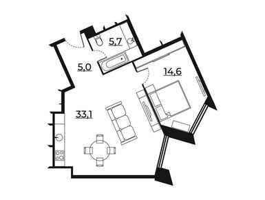 Планировки 2-к. апартаменты в Апарт-комплекс «Резиденция Сокольники»