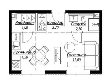 Планировки студии-апартаменты в Комплекс апартаментов SLAVA (Слава)