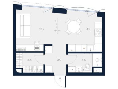 Планировки 2-к. апартаменты в Дом Logos (Логос)