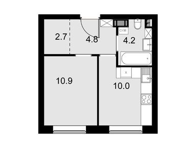 1-комнатные 32.60 кв.м, Дом Malevich, 9 356 200 руб.